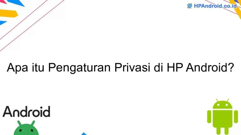 Apa itu Pengaturan Privasi di HP Android?