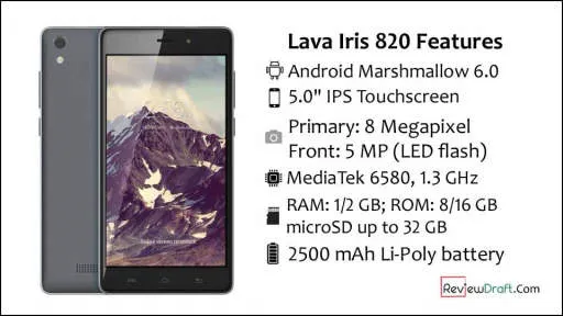 Featured Lava Iris 820